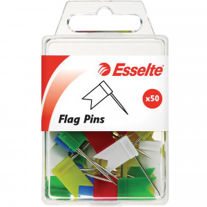 Esselte Flag Pins Assorted Colours Pack Of 50