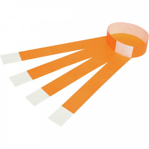 Rexel Wrist Bands With Serial Number Fluoro Orange Pack Of 100