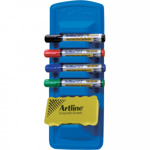 Artline 577 Whiteboard Eraser And Markers Caddy Starter Kit Pack Of 4