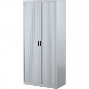 Steelco Tambour Door Cupboard Includes 5 Shelves 900W x 463D x 2000mmH Silver Grey