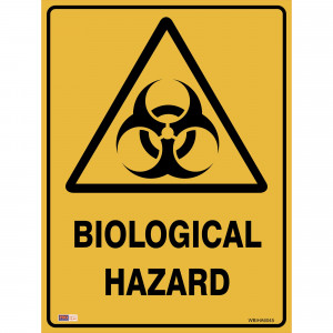 Zions Warning Sign Bio Hazard 450x600mm Metal