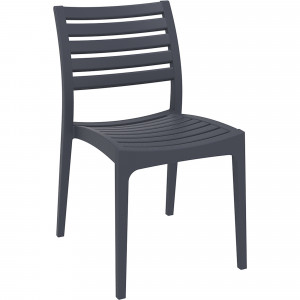 Ares Hospitality Dining Chair Indoor Outdoor Use Stackable Polypropylene Anthracite