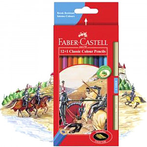 Faber-Castell Classic Colour Pencils Assorted Including 1 Gold Pencil Pack of 12