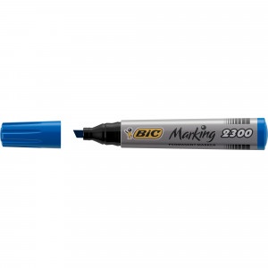 Bic 2300 Marking Permanent Markers Chisel 3.7-5.5mm Blue Pack of 12