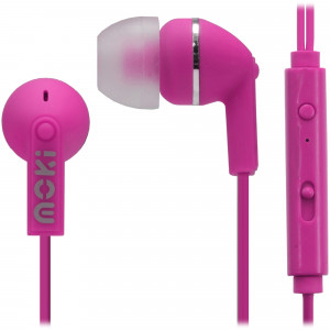 Moki Noise Isolation Earphones With Microphone And Control Pink