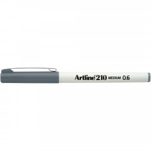 Artline 210 Fineliner Pen Medium 0.6mm Grey Pack Of 12
