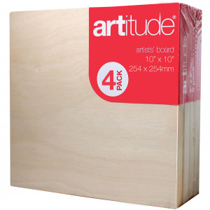 Artitude Canvas 10 x 10 Inch Thick Edge Board Pack of 4