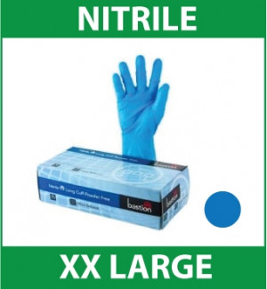 Gloves Handcare Blue Nitrile XX Large Lalan 240mm - Powder Free