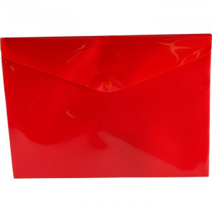 A4 PP Document Wallet ( Doculope ) Tinted Red with Button