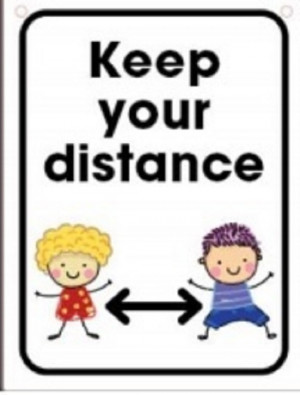 Durus Wall Sign "Keep Your Distance" 225x300mm