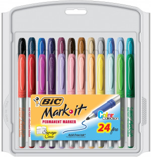 BIC Mark-it Permanent Markers Colour Collection Pack of 24