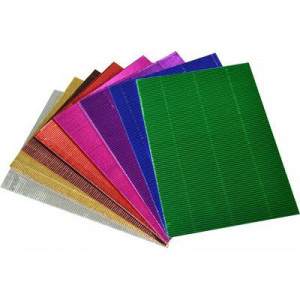 Rainbow Corrugated Metallic Board A4 180GSM - 20 Sheets