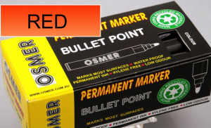 Osmer Bullet Tip RED Permanent Marker - 12 pk (Artline 70 sub)