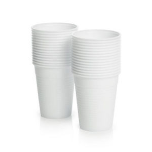 Capri Disposable Plastic Cups - White 180/200ml  Pk50