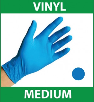 Handcare Blue Low Powdered Vinyl Food 100pk Gloves - Medium