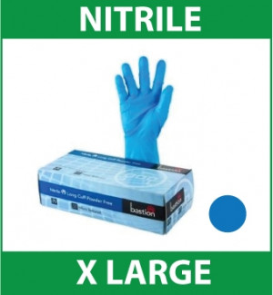 Gloves Handcare Blue Nitrile X Large Lalan 240mm - Powder Free