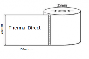 Zebra Thermal Direct 102 x 150mm x 25mm core White Matt Labels (500LPR) Roll