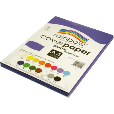 Rainbow Cover Paper A4 125gsm Purple 100 Sheets