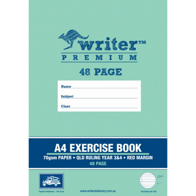 Writer Premium Exercise Book A4 Queensland Year 3/4 Ruled 48 Pages Fire Truck