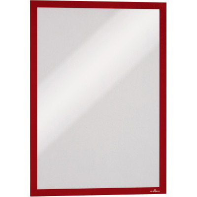 Durable Duraframe Sign Holder A3 Self-Adhesive Red Pack of 2