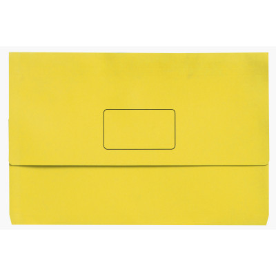 Marbig Slimpick Document Wallet Foolscap Manilla 30mm Gusset Yellow Pack Of 10