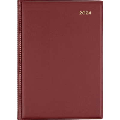 Collins Belmont Desk Diary A5 Week To View Burgundy