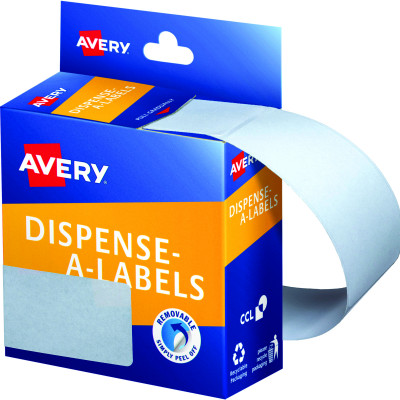 Avery Removable Dispenser Labels 76x27mm Rectangle White Pack of 180