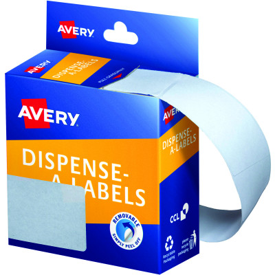 Avery Removable Dispenser Labels 89x43mm Rectangle White Pack of 100