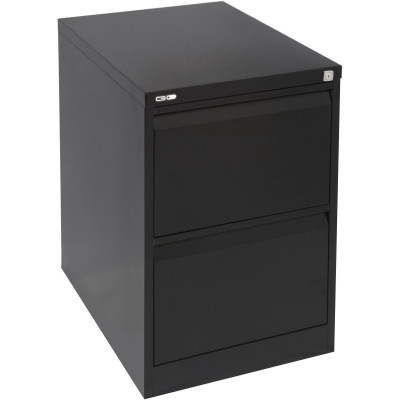 Rapidline GO Vertical Filing Cabinet 2 Drawer 460W x 620D x 705mmH Black Ripple