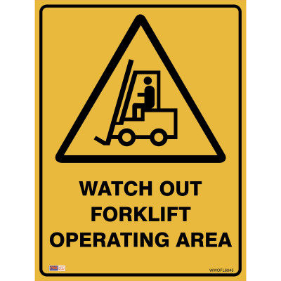 Zions Warning Sign Watch Out Forklift 450x600mm Metal