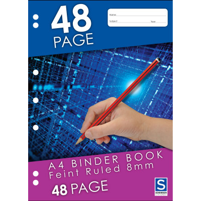 Sovereign Binder Book A4 8mm Ruled 7 Hole Punched 48 Page
