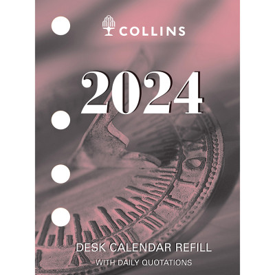 Collins Desk Calendar Refill 102x76mm Side Punch Day To Page
