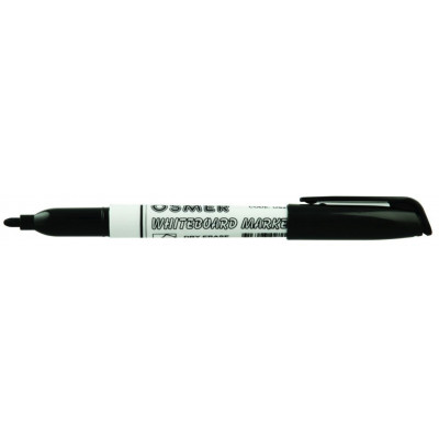 Osmer Fine Tip Dry Erase Compact Bullet Whiteboard Marker 1.3mm - Black