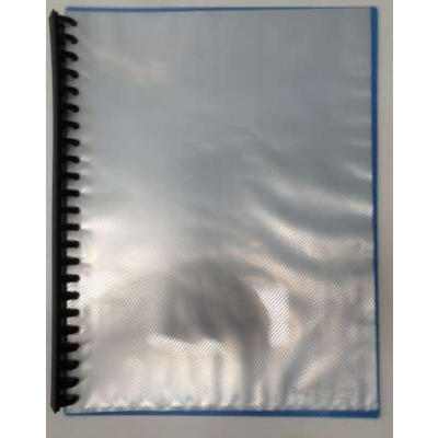 Display Book A4 Refillable Insert Clear Front Cover Blue- 20pg